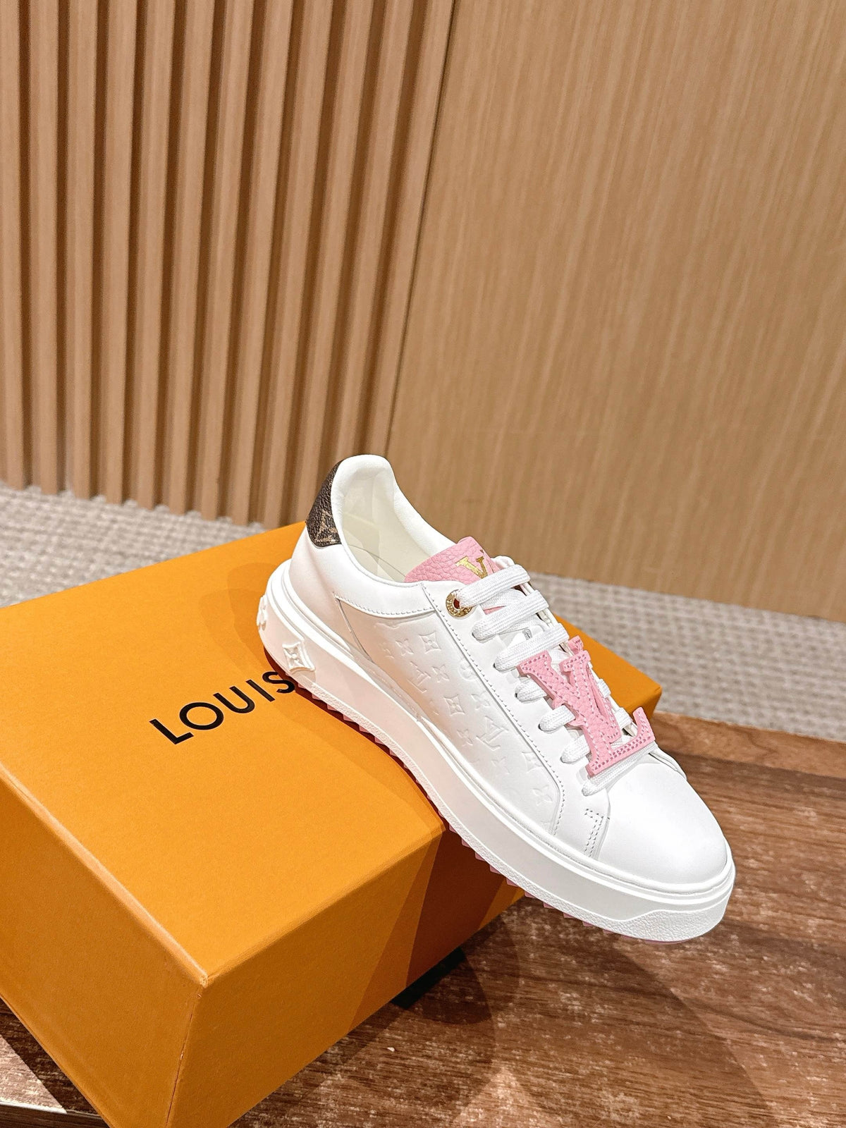 White Leather Floral Charm Low-Top - Women's