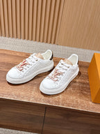 White Leather Floral Charm Low-Top - Women's