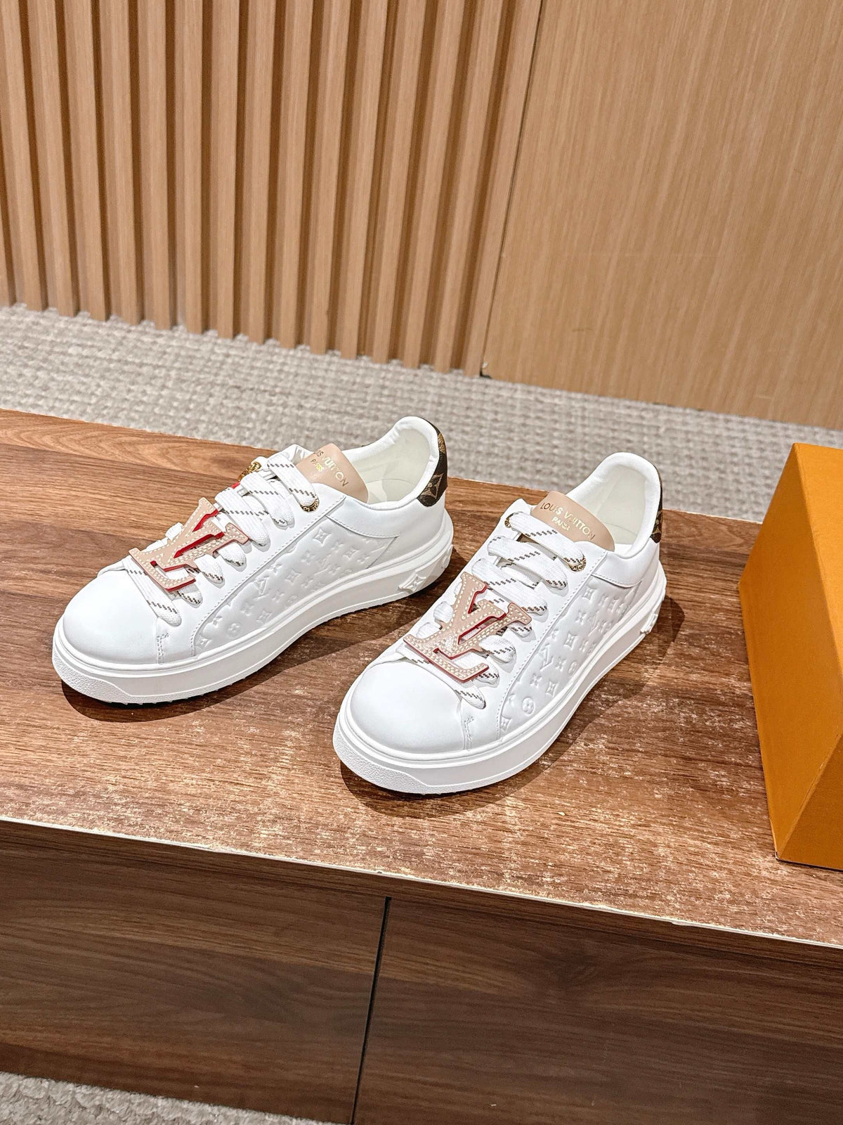 White Leather Floral Charm Low-Top - Women's