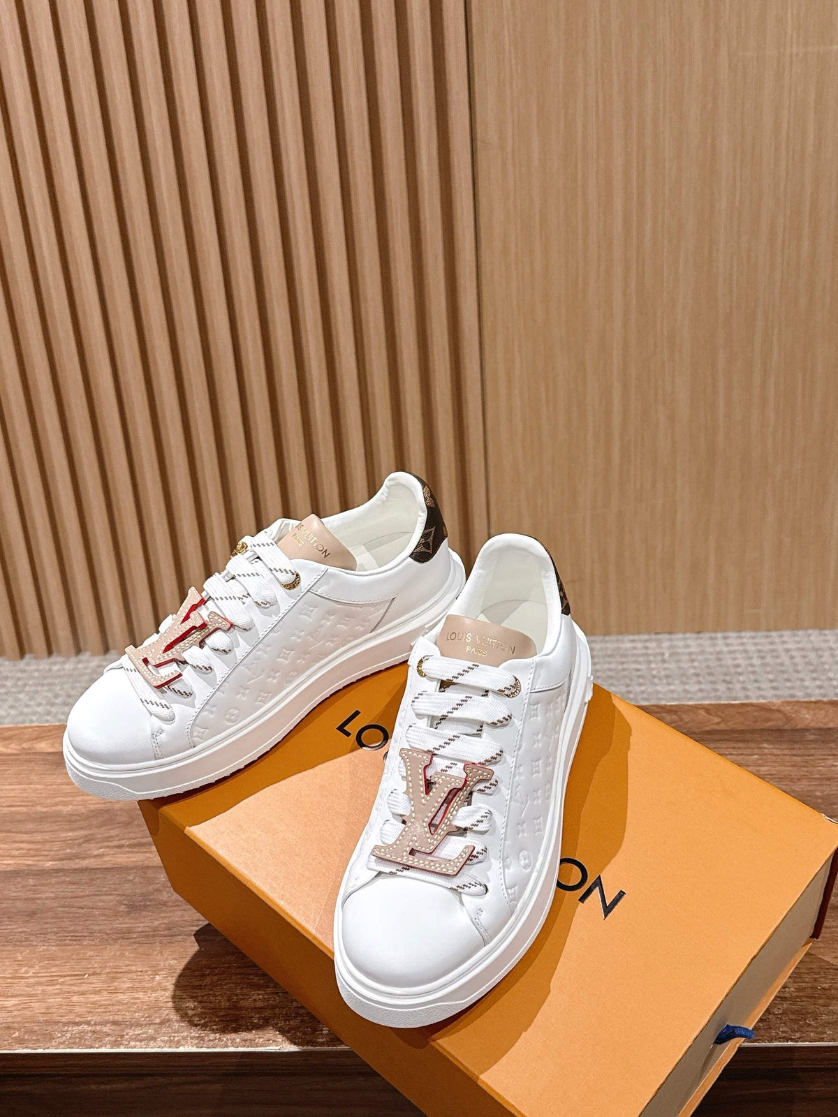 White Leather Floral Charm Low-Top - Women's