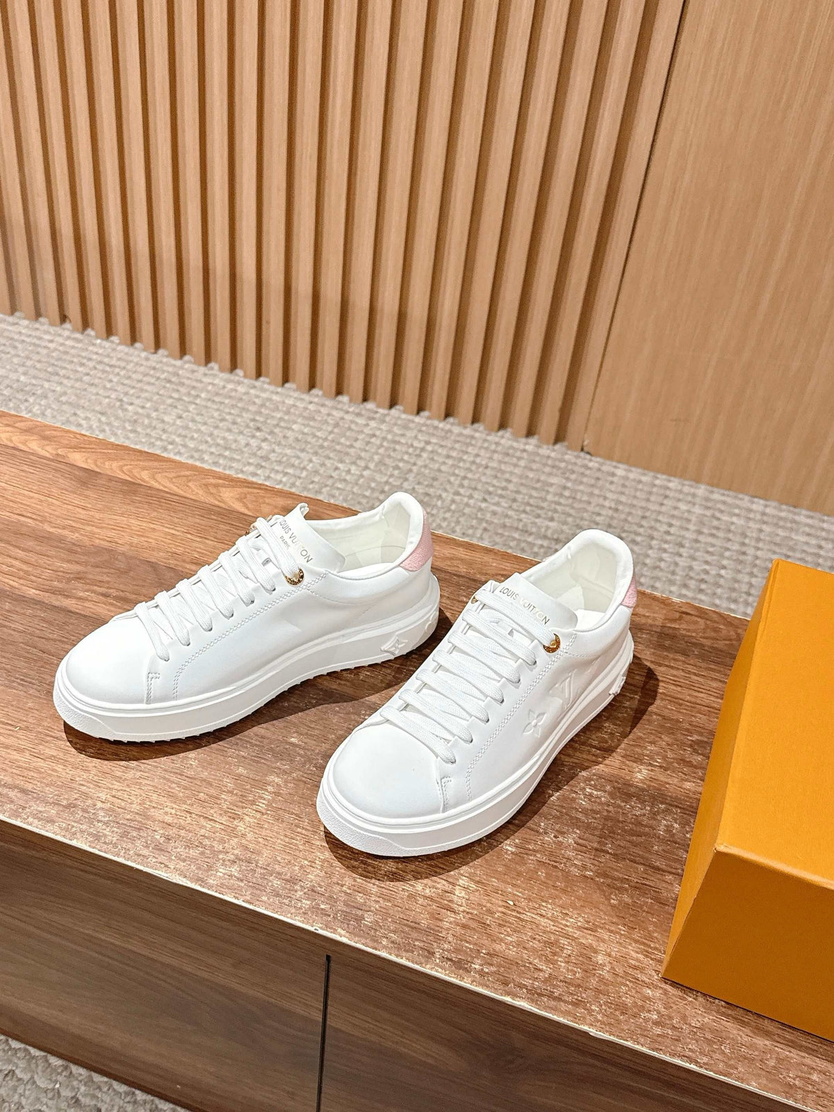 White Leather Embellished Low-Top - Women's