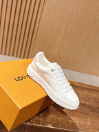 White Leather Embellished Low-Top - Women's