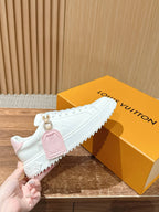 White Leather Embellished Low-Top - Women's
