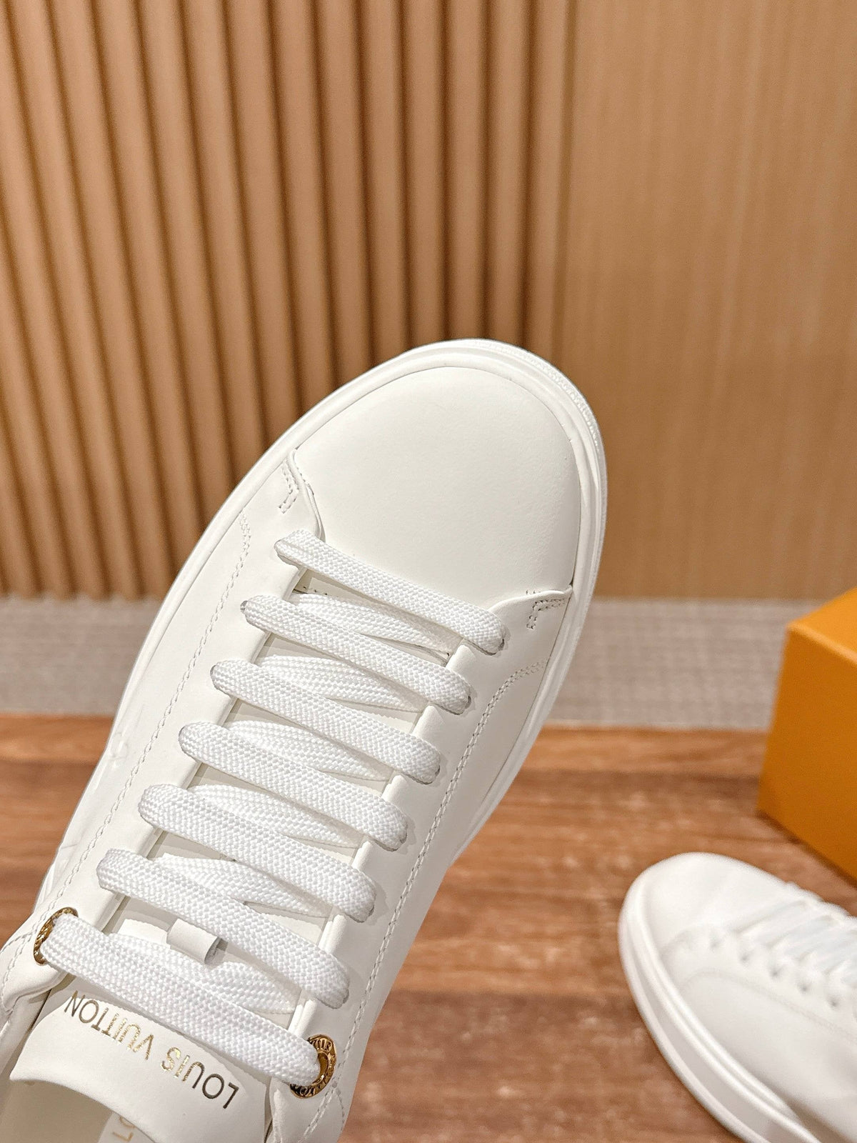 White Leather Embellished Low-Top - Women's
