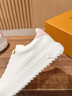 White Leather Embellished Low-Top - Women's