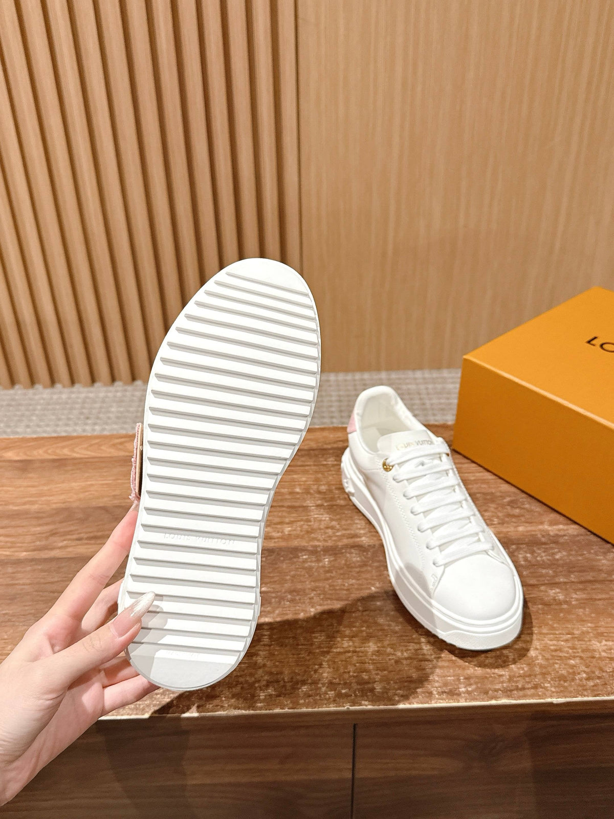 White Leather Embellished Low-Top - Women's