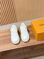 White Leather Embellished Low-Top - Women's