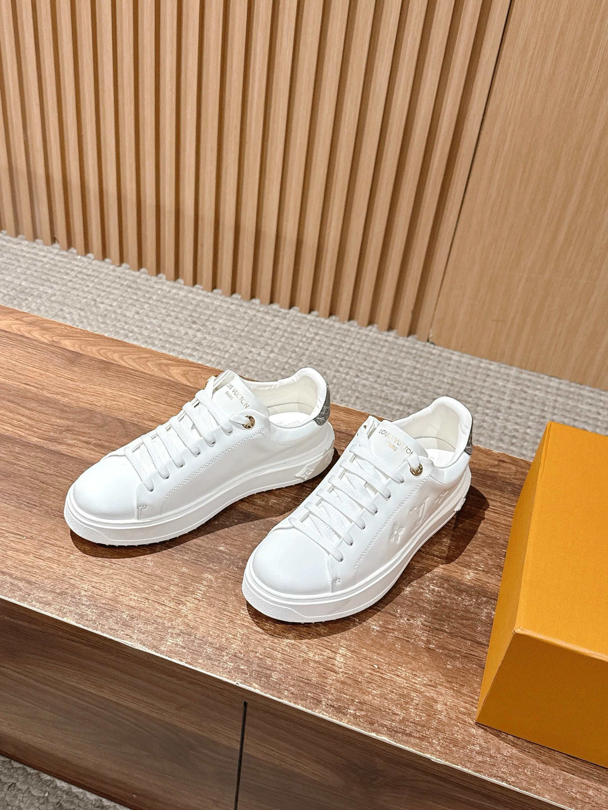 White Leather Embellished Low-Top - Women's