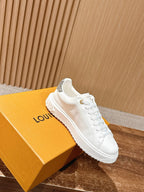 White Leather Embellished Low-Top - Women's