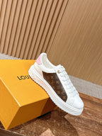 White Leather Embellished Low-Top - Women's
