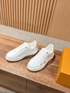 White Leather Embellished Low-Top - Women's