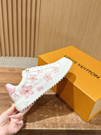 White Leather Embellished Low-Top - Women's