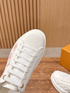 White Leather Embellished Low-Top - Women's