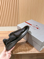 Black Leather Patent Low-Top - Men's