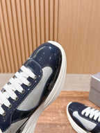 Black Leather Patent Low-Top - Men's