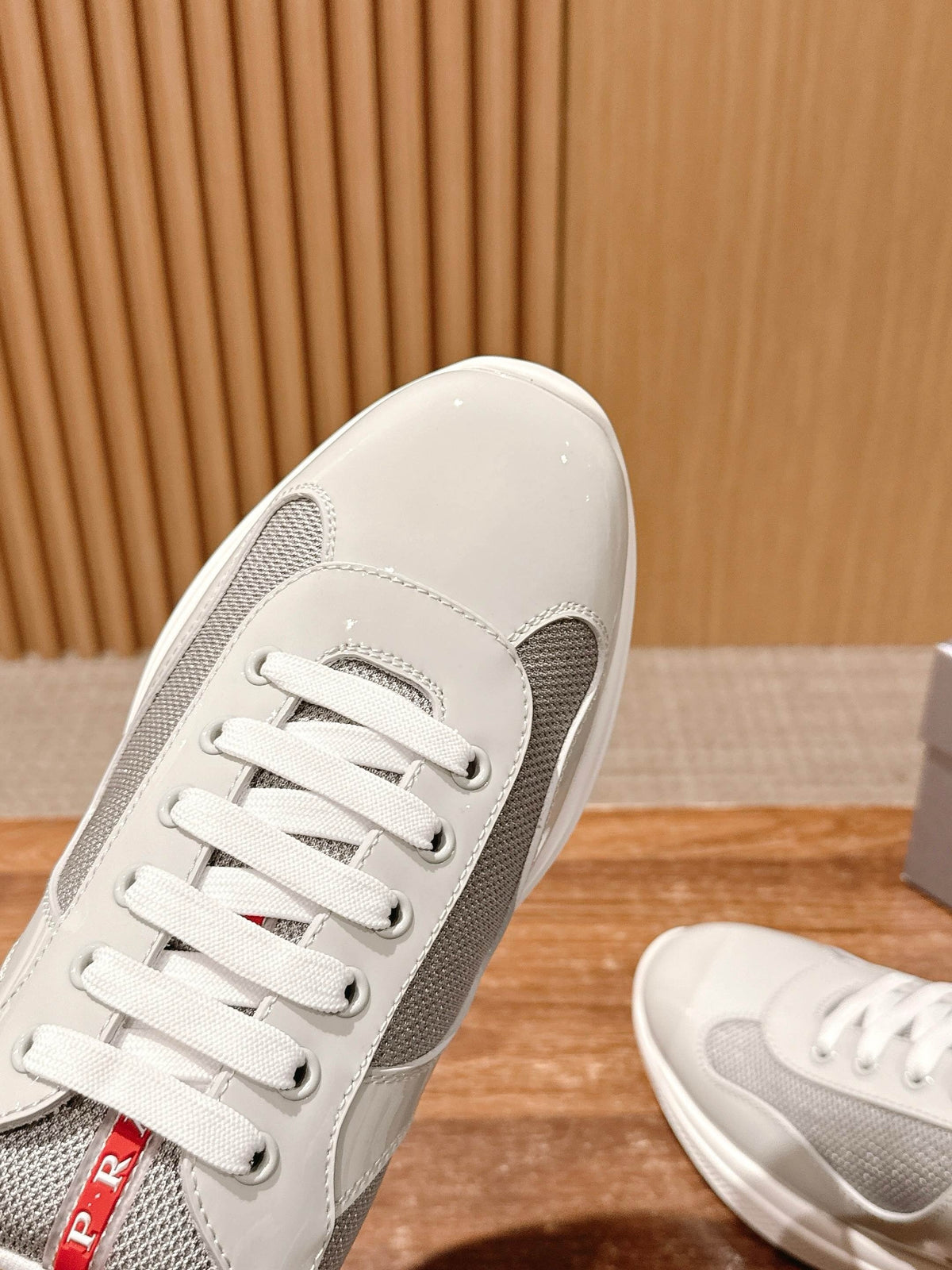 Black Leather Patent Low-Top - Men's
