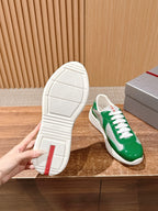 Black Leather Patent Low-Top - Men's