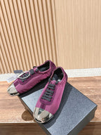 Pinker Leder-Low-Top mit Grafik – Damen