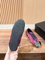 Pinker Leder-Low-Top mit Grafik – Damen