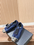 Pinker Leder-Low-Top mit Grafik – Damen