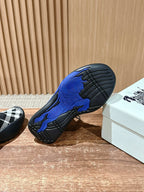 Black Knit Check Sock Runner - Men's