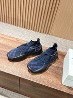 Black Knit Check Sock Runner - Men's