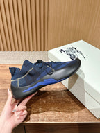 Black Knit Check Sock Runner - Men's