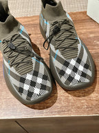 Black Knit Check Sock Runner - Men's