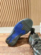 Black Knit Check Sock Runner - Men's