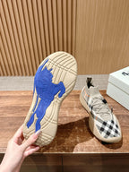 Black Knit Check Sock Runner - Men's