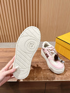 White Leather Embellished Low-Top - Women's