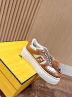 White Leather Embellished Low-Top - Women's