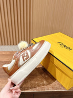 White Leather Embellished Low-Top - Women's