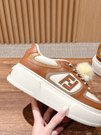 White Leather Embellished Low-Top - Women's