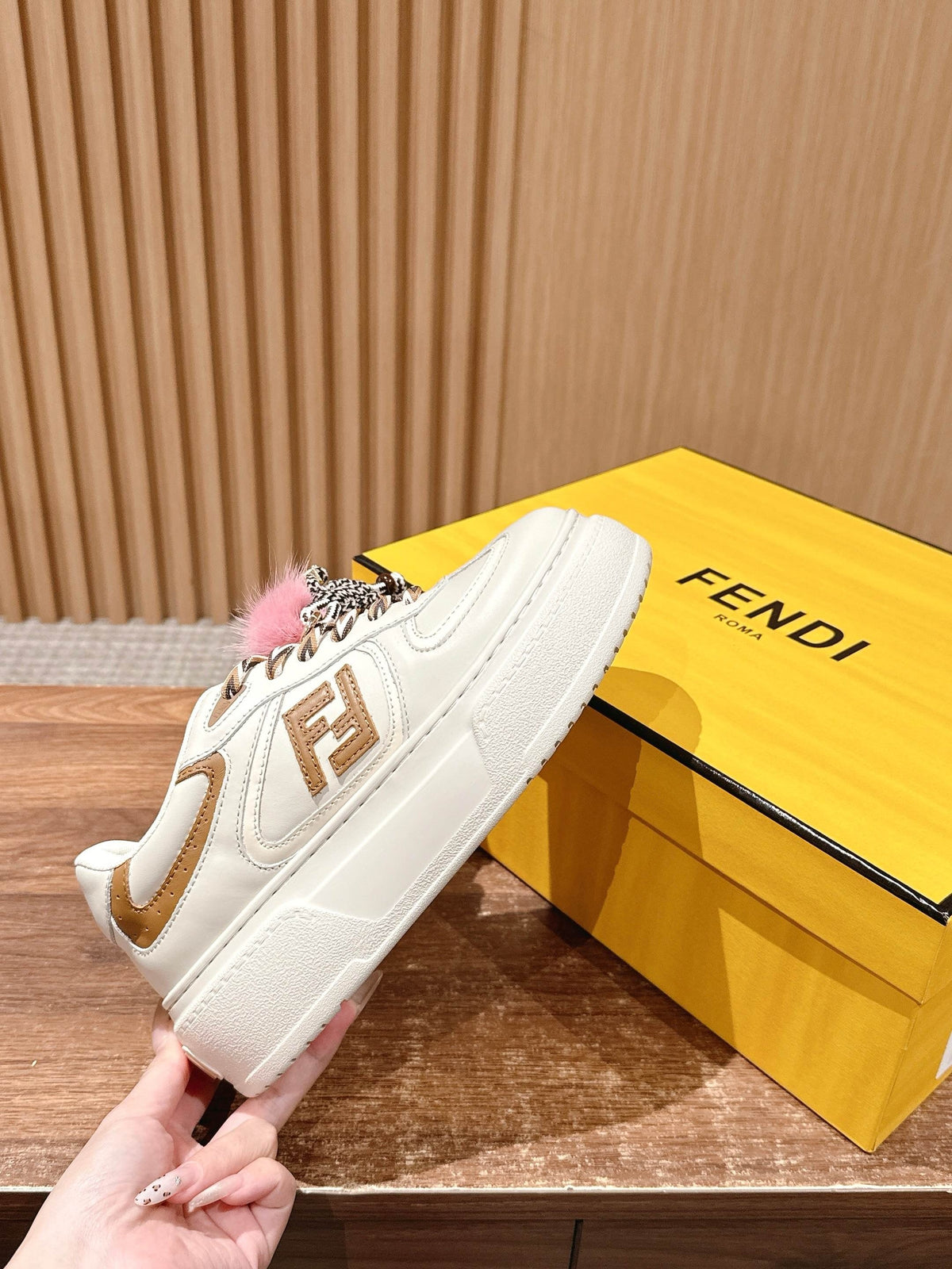 White Leather Embellished Low-Top - Women's