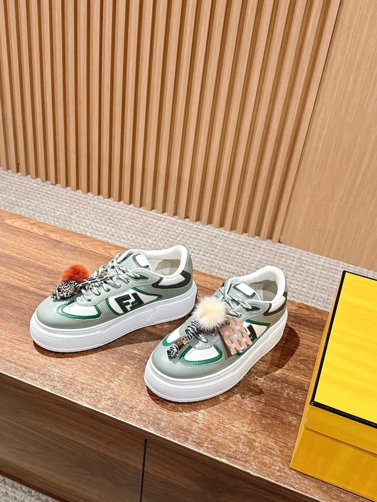 White Leather Embellished Low-Top - Women's