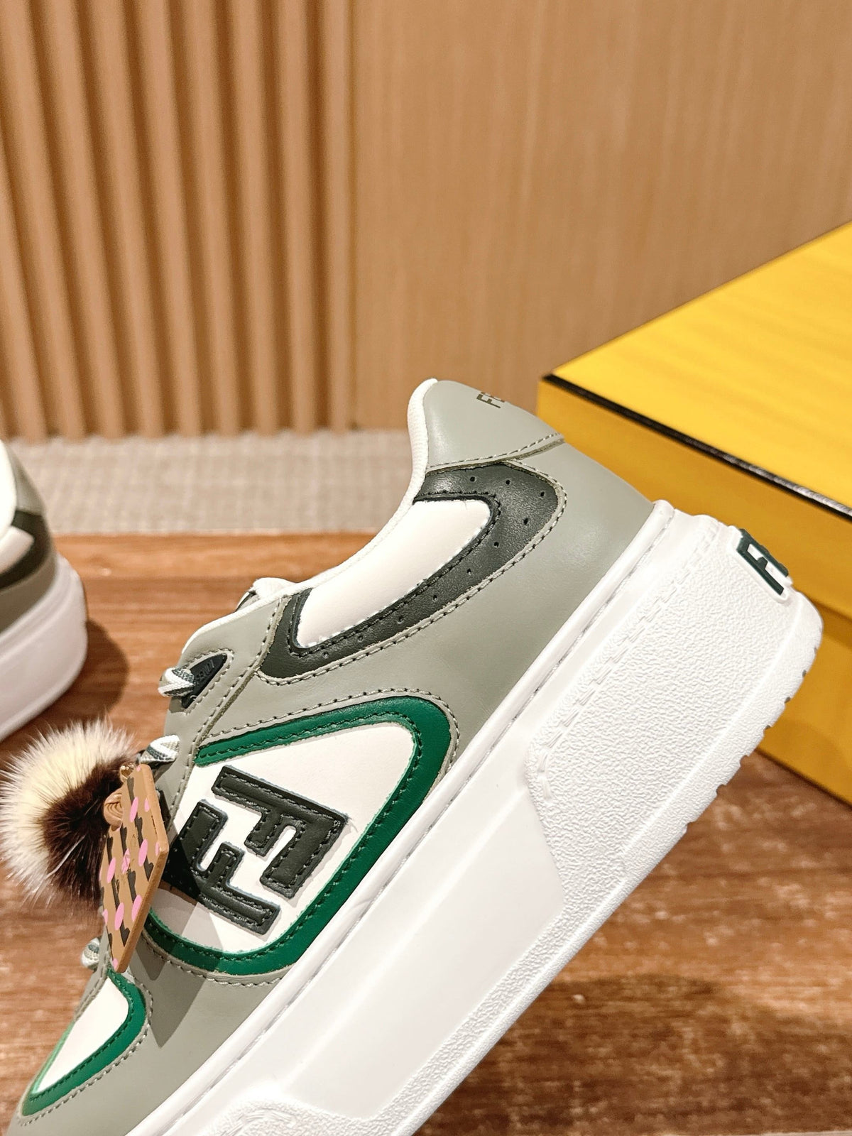 White Leather Embellished Low-Top - Women's