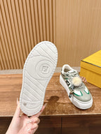 White Leather Embellished Low-Top - Women's