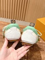 White Leather Striped Low-Top - Women's