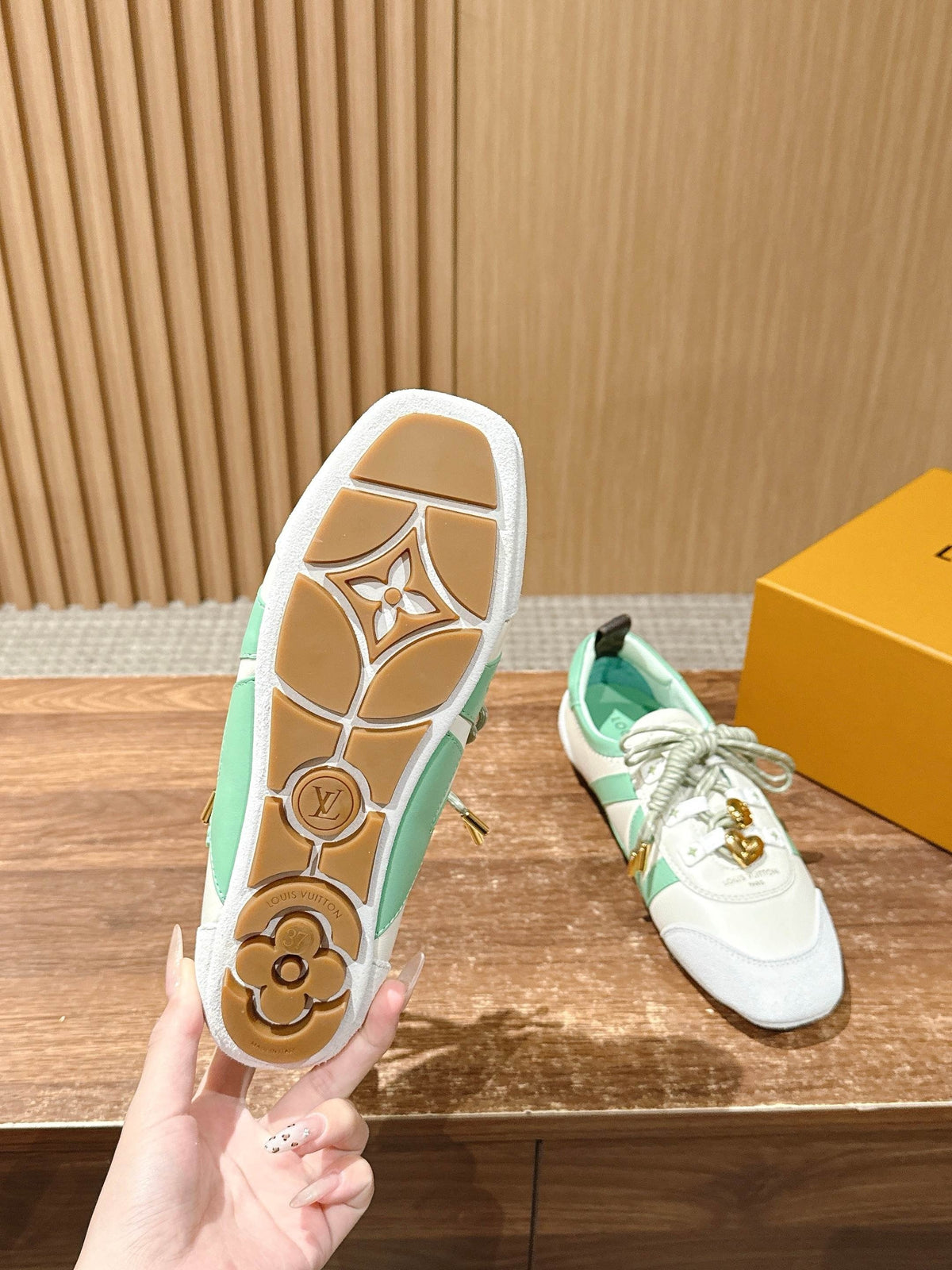 White Leather Striped Low-Top - Women's