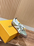 White Leather Striped Low-Top - Women's