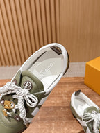 White Leather Striped Low-Top - Women's