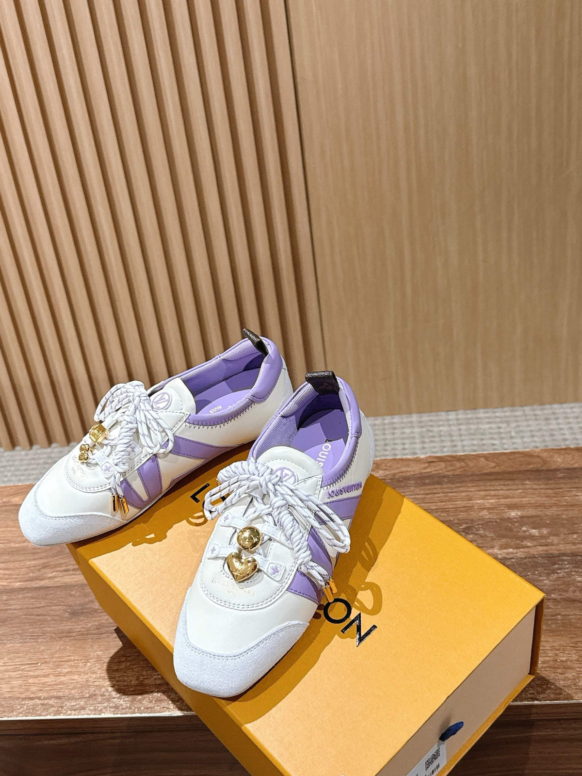 White Leather Striped Low-Top - Women's
