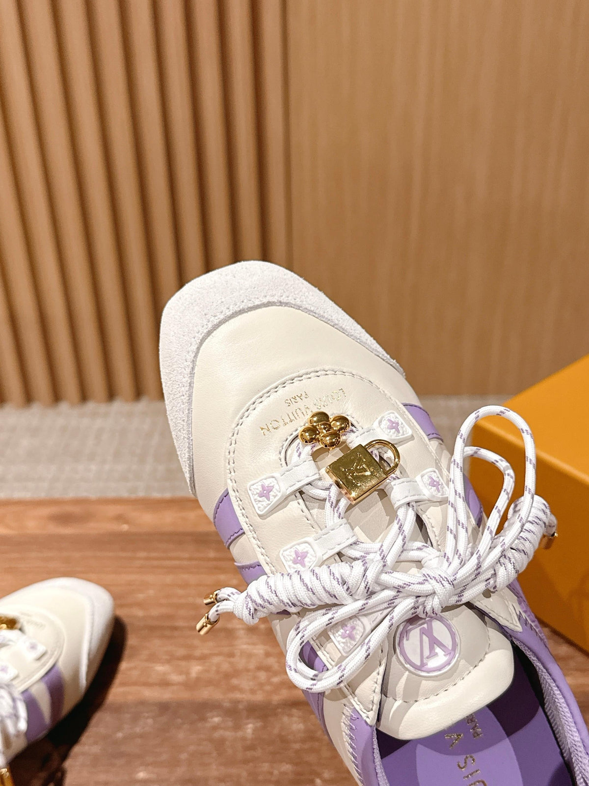 White Leather Striped Low-Top - Women's
