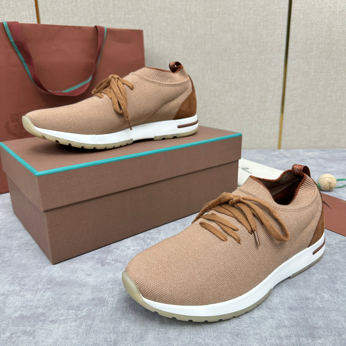 Kamel-Strick Low-Top Ton-in-Ton - Herren
