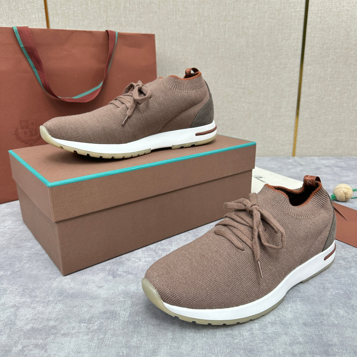 Camel Knit Tonal Low-Top - Men's