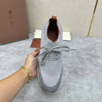 Grey Knit Panelled Sock Runner - Men's