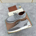 Grey Knit Panelled Sock Runner - Men's