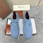 Grey Knit Panelled Sock Runner - Men's