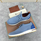 Grey Knit Panelled Sock Runner - Men's